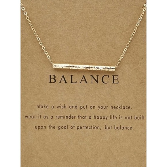 Boutique Jewelry - NEW Balance Bar Necklace‎ Gold Minimalist Pendant Delicate Chain Jewelry Gift